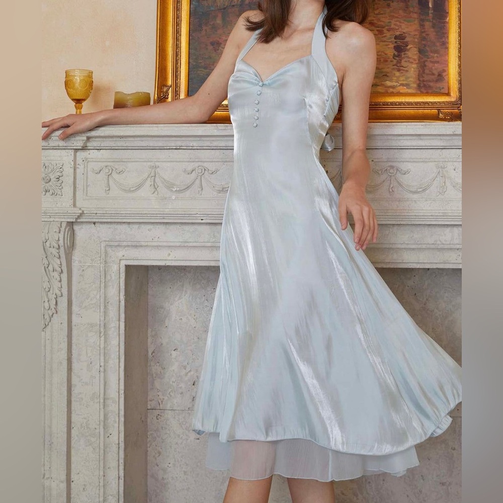 NWT LaceMade Summer Beach Dress in Light Blue